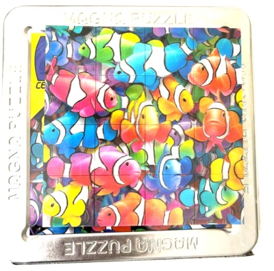 3D Magna Puzzle CLOWN FISH - 16 Piece Magna-tiles with Tin storage NEW! - Image 1 of 2