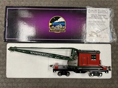 + MTH Standard Tinplate 500 Series Dark Green & Red Crane Car 10-2006 LNIB *ST - Image 1 of 4