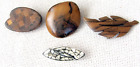 4 Vintage Israeli Brooches ?Silver And Olive Wood, 1960?S