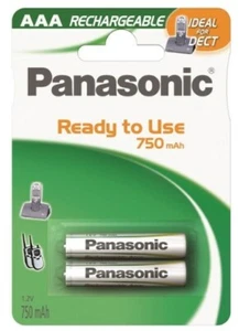 2 x Panasonic AAA Akku´s Accu Ni-MH Micro 1,2V 750mAh DECT Siemens Telefon 1,2V - Bild 1 von 1
