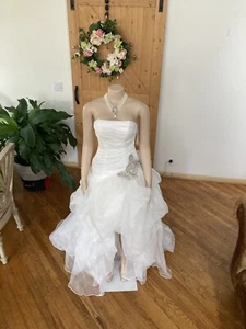 Davids Bridal High Low Size 10 Excellent condition. - Picture 1 of 14