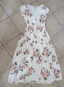 Free People Floral Dress White Size 6 - Picture 1 of 12