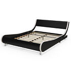 5FT King Size Double Bed Frame Modern PU Leather Upholstered Platform Bed Frame