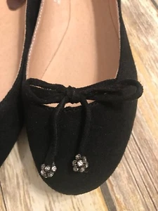 New Matisse Black Fabric Bow Detail Lia Ballet Flats Shoes 9.5 - Picture 1 of 4