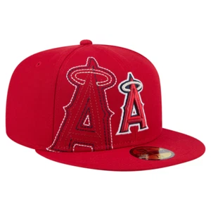 Men's New Era Red Los Angeles Angels Yarn 59FIFTY Fitted Hat 7-3/8, 7-1/2 - Picture 1 of 5