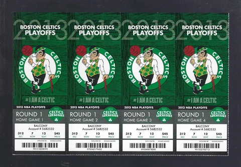 2013 Paul PIERCE & Kevin GARNETT FINAL GAME with CELTICS FULL NBA TICKET SHEET Cover