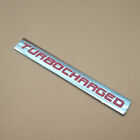 Silver & Red Metal TURBOCHARGED Logo Emblem Sport Badge Trunk 3D Sticker Decal Peugeot 206
