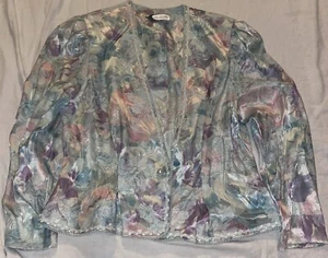 Nah Nah Collection Blazer Floral W Faux Pearl Trim Size 18 - Picture 1 of 8