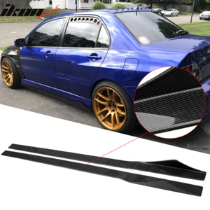 Fits 01-07 Mitsubishi EVO 8 & 9 75 Inch Side Skirt Extension CF Carbon Fiber - Picture 1 of 6