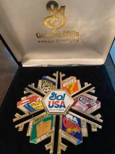 SALT LAKE CITY OLYMPICS 7 PIN GENERAL MILLS PUZZLE FOOD USA SPONSOR BOXED RARE!! - Picture 1 of 4