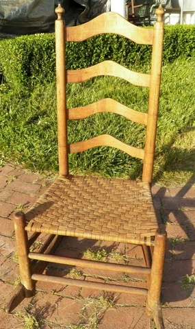 ANTIQUE 18TH C AMERICAN DELAWARE VALLEY Rocker LADDERBACK  CHAIR Cover