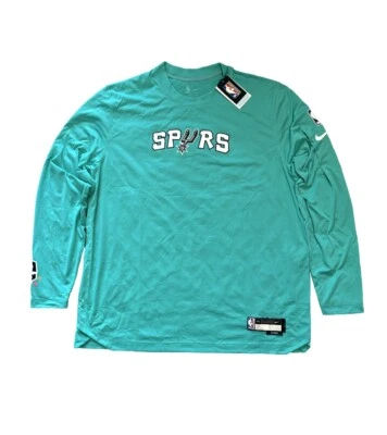 Nike San Antonio Spurs Warm Up Shooting Shirt City Edition Teal/Fiesta 2XL TALL - Image 1 of 4