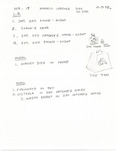 Lady and the TRAMP 2 Disney Produktionszeichnung aus Animators Nachlass 2001 B5 - Bild 1 von 1