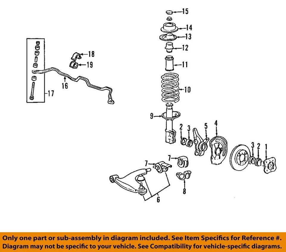 MITSUBISHI OEM 97-02 Mirage Front Suspension-Strut Mount MR455018 - Image 1 of 1