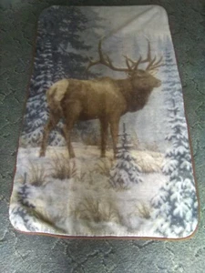 68" x 38" Double-Sided Fleece Throw Blanket Elk Design - Picture 1 of 1