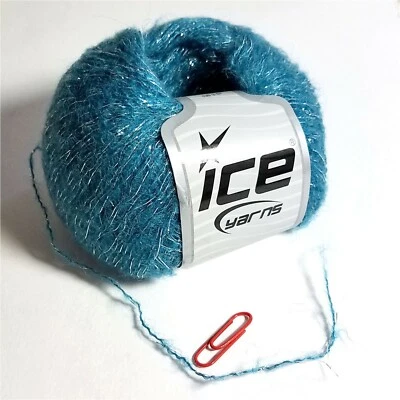Ice Yarns Kid Mohair Lurex Sea Green Knitting Crochet - New - Image 1 of 4