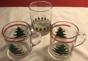 Waechtersbach Christmas Tree Drinking Glasses Tumbler Coffee Mugs W Stickers - Picture 1 of 8
