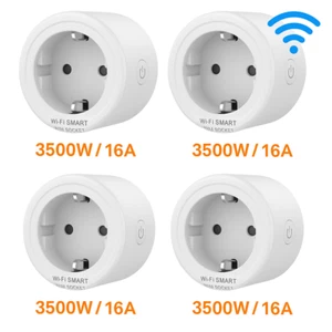 Schuko Smart Plug WiFi Socket Works Alexa, Google Home Smart Socket 4PACK EU 230 - Picture 1 of 10