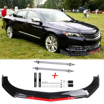 Kit de piezas de carrocería divisor de labios parachoques delantero brillante para Chevy Chevrolet Impala SS LT Foto 1 de 4