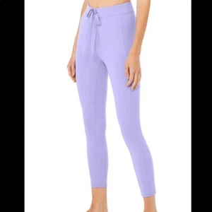 Alo Yoga 7/8 High-Waist Checkpoint Leggings Womens Small S Periwinkle Drawstring - Picture 1 of 9