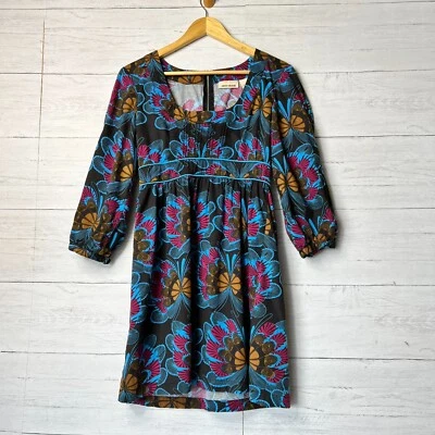 Vestido de mezclilla DKNY para mujer talla mediana colorido floral plisado mezcla de algodón Foto 1 de 4