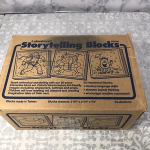 Lakeshore Storytelling Blocks RR208 30 Hardwood Blocks Boxed Set W Instructions - Picture 1 of 9