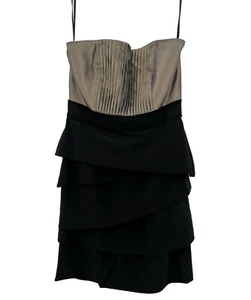 Max & Cleo Empire Waist Strapless Cocktail Dress Gold And Black Women's Size 4 - Picture 1 of 7