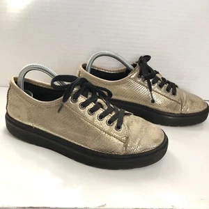 Dr. Martens SPIN Metallic Gold Snakeskin Shoes Low Top EUR 39 / US 8 Leather - Picture 1 of 6