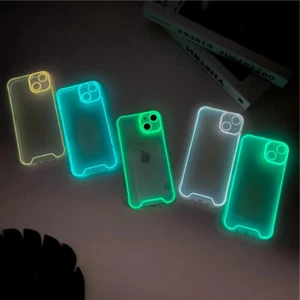 Night Light Luminous Silicone Soft Case for iPhone - Glowing Case - Picture 1 of 31