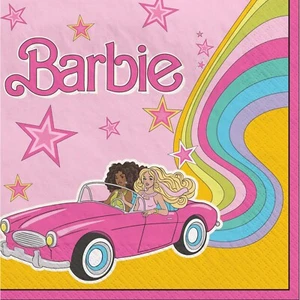 SERVILLETAS DE ALMUERZO RETRO BARBIE (16) Feliz Cumpleaños Fiesta Bebida Glam Rosa Cena - Imagen 1 de 1