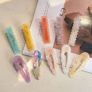 Carina impugnatura per forcine in acetato - Clip a barretta geometrica accessori per capelli donna 2 pz - Foto 1 di 17