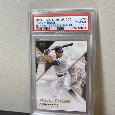 2019 Topps X Tatis Jr. 0.23 Aaron Judge “All Rise”Nicknames PSA 10 Low Pop! - Image 1 of 2