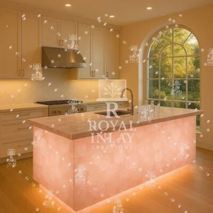 Pink Quartz Countertop – Polished Rose Quartz Vanity or Bar Surface Custom Cut - Picture 1 of 9