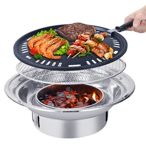 Charcoal Barbecue Grill Household Korean BBQ Grill Stove, Stainless Steel - Picture 1 of 7