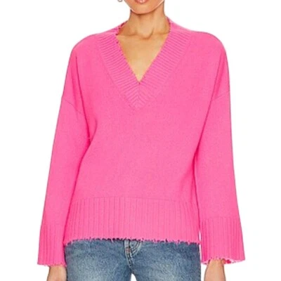 Suéter Revolve Borde Deshilachado Gran Tamaño Ultra Rosa 100% Cachemira Talla L Foto 1 de 4