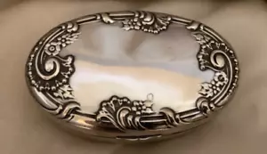 Antiguo Joyero Ovalado Plata Esterlina 1896 Borgoña Multi Anillo Ranuras - Imagen 1 de 7