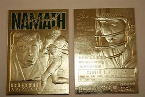Tarjeta de oro de 23 quilates Joe Namath 1997 * Broadway Joe * NFL New York Jets casi nueva-como nueva * bogo * - Imagen 1 de 2