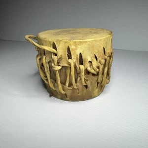 Tribal Drum African Handmade Leather & Wood Drum Rustic Art Instrument Craft a9 - Picture 1 of 7