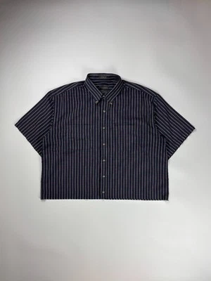 Van Heusen Blue Plaid Cropped Button Up Shirt XL Blue - Image 1 of 4