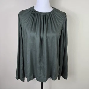 Bella Dahl Bluse Damen mittelgrün Langarm gerafft Pullover Lyocell Oberteil - Bild 1 von 15