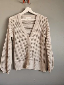 Viktoria & Woods Button Down Crochet Boho Stylish Wear Cotton Cardigan Size 0... - Picture 1 of 9