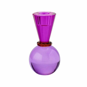 Gift Company Candle Holder Sari Ball Cone, Crystal Glass, Pink, Purple, 13.5 cm - Picture 1 of 1