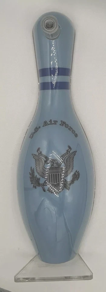 VTG Bowling Pin Cribbage Board US Air Force USA w/ 6 Brass Pins Skunk Military Foto 1 de 4