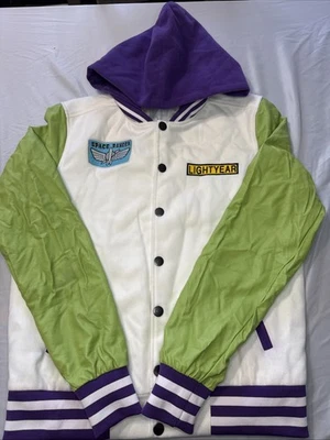 Disney Buzz Lightyear Space Ranger Men's Hooded Varsity Bomber Jacket Size XS - Image 1 of 4