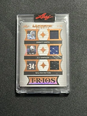 WALTER PAYTON * EMMITT * SIMPSON 2024 LEAF ULTIMATE SPORT TRIO JERSEY RELIC 1/25 - Image 1 of 2