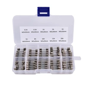 100 Pcs Fuse Assorted Fuses Automotive Assortment Glass Tube Kit - Bild 1 von 5