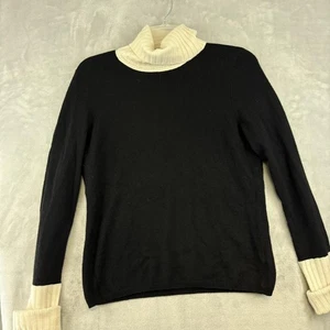 Magaschoni Pullover Damen groß Kaschmir Rollkragenpullover schwarz weicher Strick - Bild 1 von 12