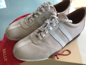 Bally Men’s Leather Ivory/White Trainers Shoes Size 9 1/2 - Picture 1 of 8