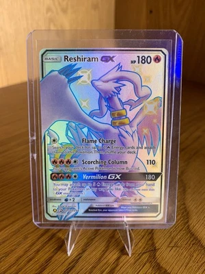 Pokemon TCG Shiny Reshiram GX SV51/SV94 Full Art Hidden Fates Shiny Holo Rare - Image 1 of 4