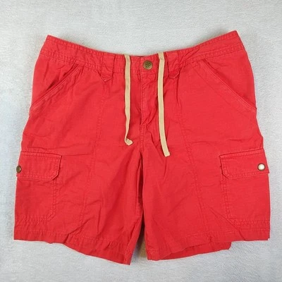 Pantalones Cortos de Senderismo Eddie Bauer Ripstop Carga Para Mujer 10 Cordón Rojo 7.5" Entrepierna Foto 1 de 4